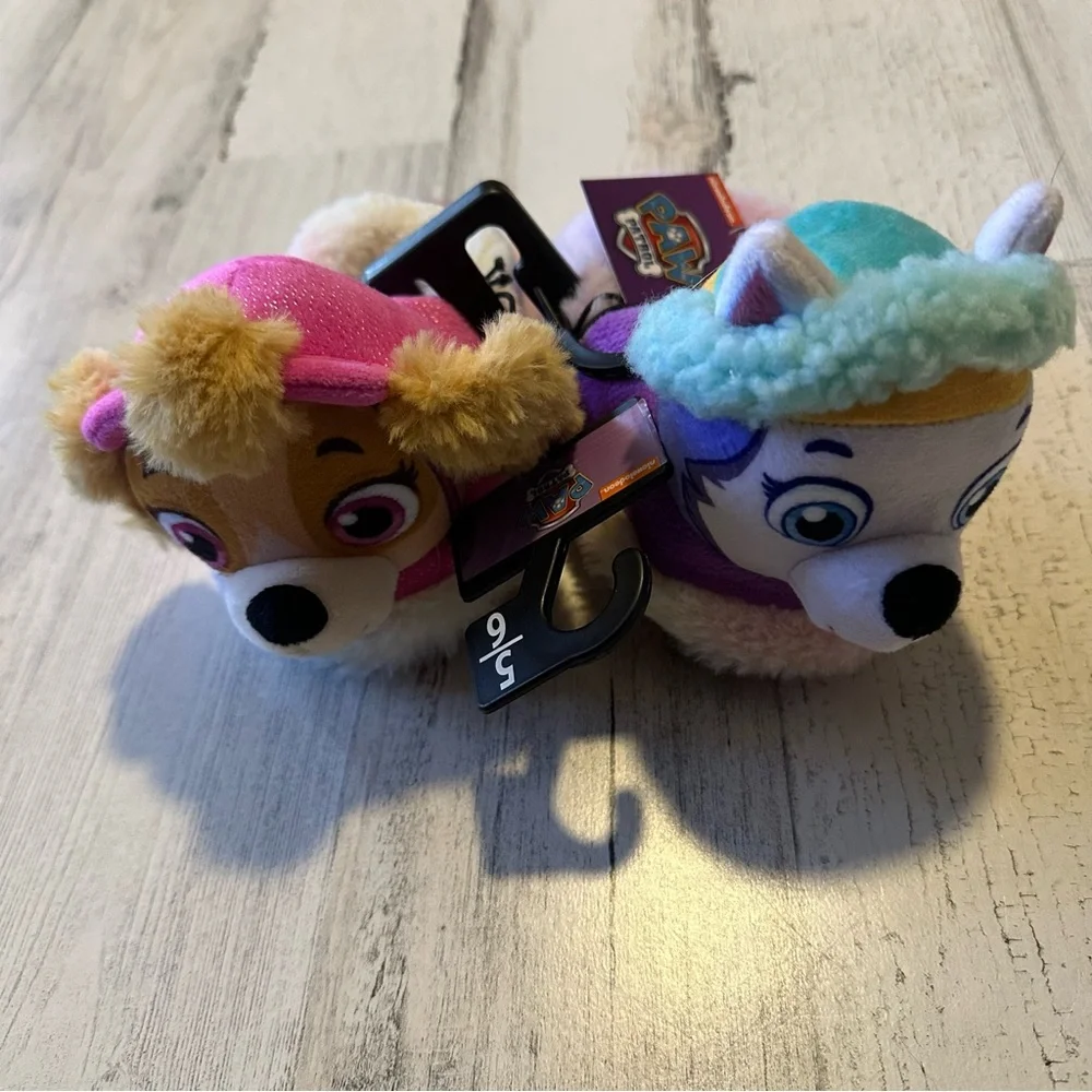 Paw Patrol Sky & Everest Toddler Slippers Size 5-6  NEW